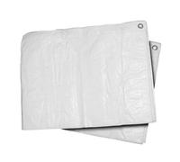 4X4M White Tarpaulin Sheet Waterproof Reinforced, Strong 90Gsm Outdoor Use