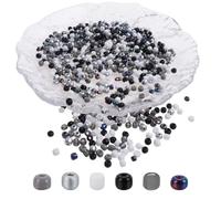 4x4mm Black White Grey Pony Beads with Smooth Surface Total About 880pcs