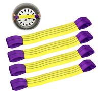 4x50cm Wheel Tie Down Straps for Transporter & Trailer, Heavy-Duty 1T Tension 6T Breaking Strength, Secure Car, Motorcycle & Vehicle Wheels During Transport