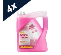 4x5L MANNOL G12+ Red/Pink Antifreeze Coolant Ready To Use Longlife