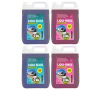 Liquipak Caravan Toilet Fluid & Rinse Chemical, Blue 10L & Pink 10L - For Caravan, Camper, Motorhome, Boat,Liqui-Bloo & Rinse, Concentrated Formula, Formaldehyde Free 4x5L