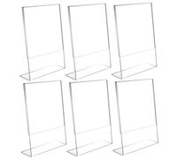 4x6 Acrylic Picture Frame 6Pcs Clear Vertical Standing Acrylic Photo Frame Protective Display for Home Office School, Frameless