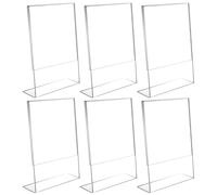 4x6 Acrylic Picture Frame 6Pcs Clear Vertical Standing Photo Display Protective Acrylic Frames for Home Office School Desk Decoration, Frameless