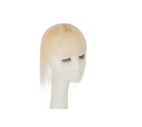 4x6 cm Fringe Air Bang Human Hair Topper Natural Hairline for Women Clip In Hairpieces 10 g Light Bangs 10" Adds Volume(Bleach Blonde)