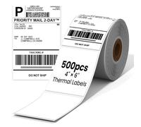 4x6 Direct Thermal Shipping Label, Roll Sticker, Commercial Grade, Strong Adhesive Labels Paper, Thermal Labels Compatible with Munbyn, JADENS, NelkoGlobal, Pack of 500