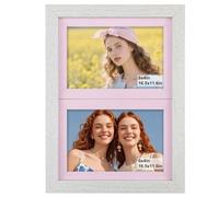 4x6 Double Photo Frame - Picture Frames 6x4 Dual Photo Frame for Two Photos Display Portrait for Wedding Art Print Poster Picture Drawing (Pink)