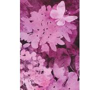 4x6" Inch Mini Pocket Sized Sketchbook Negative Watercolor Hydrangea and Butterflies Magenta Cover: Small Easy to Carry Notebook for Creative Artists ... Compact Travel Sized Journal with Blank Pages