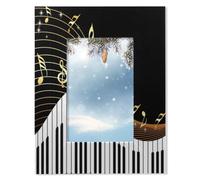 4x6 inch Picture Frame Nature Woodiness Frame, High-end Personalized themes Style(Piano Keyboard Music Notes), Made of Solid Wood and High definition acrylic for Wall and Tabletop Photo Display