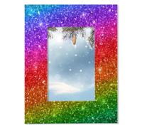 4x6 inch Picture Frame Nature Woodiness Frame, High-end Personalized themes Style(Rainbow Pattern), Made of Solid Wood and High definition acrylic for Wall and Tabletop Photo Display