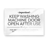 4x6 Inches, Keep Washing Machine Door Open After Use ~ Designer Sign ~ Ready to Stick ~ Premium Finish, Durable (1)