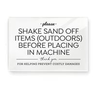 4x6 Inches, Shake Sand Off Items ~ Designer Sign ~ Ready to Stick ~ Premium Finish, Durable (1)