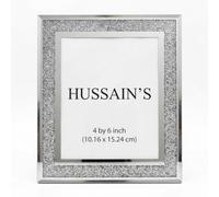 4x6 Jewel photo frame | Crushed Diamond Accents, Bevelled Mirror Glass, Velvet Back Easel Stand, Sizes: 4x6 to 8x10 in, Wall or Tabletop Display