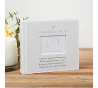 First Holy Confirmation Photo Album Faith & Hope Milestone White & Silver 4x6"
