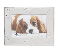4x6 Silver Metal Dog Picture Frame - Dog Bone Design