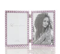 4x6 Silver Metal Sparkle Double Frame - Bright Lilac