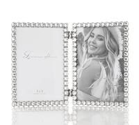 4x6 Silver Metal Sparkle Double Frame - Clear Brilliance