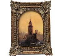 4x6 Vintage Picture Frame, Antique Bronze Gold Ornate Arched Photo Frame for Wall Hanging or Tabletop Display, Retro Gothic Home Decor, Photo Gallery Art