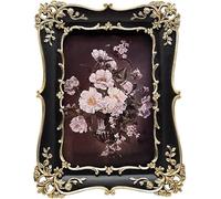 4x6 Vintage Picture Frame, Antique Bronze Gold Ornate Photo Frame for Wall Hanging or Tabletop Display, Decorative Floral Design Retro Home Decor