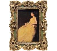 4x6 Vintage Picture Frame Antique Ornate Green and Gold Photo Frame, for Table Top and Wall Display, Decorative Floral Design Retro Home Decor, Photo Gallery Art