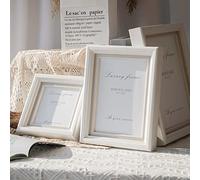 4x6 Vintage Portrait Picture Frames Gallery Poster Frame Glass Panel Table Top or Wall Mountable Gift for Friends Wedding Anniversary, 1Pack（White）(4x6)