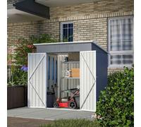 Metal Garden Shed With Free Foundation - Grey & White / 4ft x 6ft