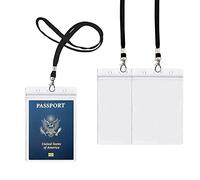 4x6Inch Extra Large Passport Holders ID Badge PVC Card Holder with Lanyards Fill for Passports by ALMHPVC (3Pack Black Lanyards)