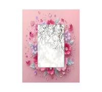 4x6inch Photo Frame Wooden Photo Display,Stand Tabletop and Wall Mounting Wood Picture Frames Valentines Heart Flowers On Pink