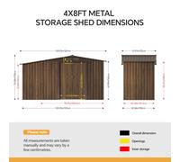 4x8FT Metal Garden Storage Shed with Log Storage