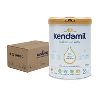 (4x900g) Kendamil Follow-On Milk 4-Pack, Stage 2, 6-12 Months - British Made, Whole Milk Formula - Vegetarian, No Palm Oil, No GMOs - with Omega 3 DHA, Omega 6 ARA and Prebiotics