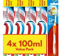 4xAqua Fresh Active White Triple Protection Toothpaste (4X 100ml) with 1Colgate Brush for Complete Oral Care - 5 Pack Bundle