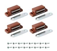 4xHeavy Duty Magnetic Door Catch Cupboard Cabinet Wardrobe Door Magnet Latch 6kg (Brown)