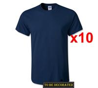 (4XL) 10 Packs Gildan T-SHIRT Basic Tee S - 5XL Small Big Men Heavy Cotton (Navy Blue)