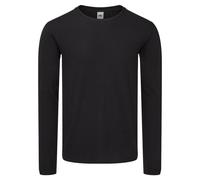 (4XL, Black) Fruit Of The Loom Mens Iconic 150 Long-Sleeved T-Shirt