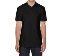 (4XL, Black) Gildan Mens SoftStyle Double Pique Polo Shirt