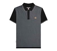 (4XL, Black/Iron) Lambretta Mens SS24 Houndstooth Polo Shirt