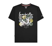 (4XL, Black) Lambretta Mens Scooter Branded T-Shirt