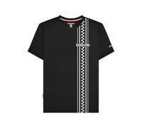 (4XL, Black) Lambretta Mens Striped Two Tone T-Shirt