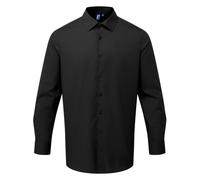 (4XL, Black) Premier Mens Recyclight Poplin Long-Sleeved Shirt