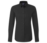 (4XL, Black) Premier Womens/Ladies Supreme Oxford Long-Sleeved Formal Shirt