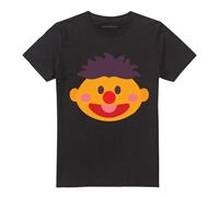 (4XL, Black) Sesame Street Unisex Adult Ernie Kawaii Face T-Shirt