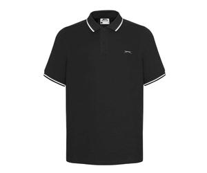 (4XL, Black) Slazenger Mens Contrast Tipped Polo Shirt