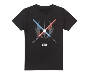(4XL, Black) Star Wars Mens Crossed Blades T-Shirt