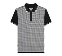 (4XL, Black/White) Lambretta Mens SS24 Houndstooth Polo Shirt