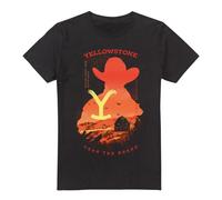 (4XL, Black) Yellowstone Mens Wear the Brand Sunset Silhouette T-Shirt