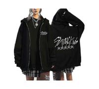 (4XL, Black11) Stray Kids Hoodies Skzoo Print Jackets Skz Hooded Jacket Korean Kpop Concert Coat Stray Kids Sweatshirt Y2k Men Women-Yvan
