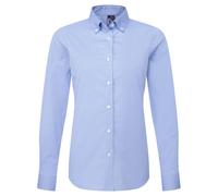 (4XL, Blue Oxford) Premier Womens/Ladies Supreme Oxford Long-Sleeved Shirt
