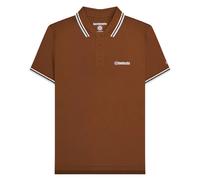 (4XL, Brown/White/Angel Falls) Lambretta Mens SS25 Twin Tip Polo Shirt