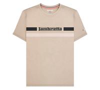 (4XL, Cashew) Lambretta Mens Chest Stripe T-Shirt