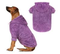 4XL Dog Sweaters for Large Dogs,Dog Hoodie,Warm Fuzzy Fleece Sweatshirt with Hood & Pocket,Leash Hole,Cozy Cold Weather Pet Clothes Sweater Hoodie for Large Dogs(Purple,4XL)