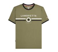 (4XL, Khaki) Lambretta Mens Target Ringer T-Shirt